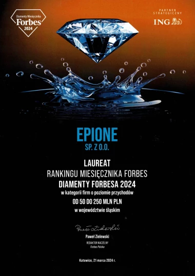 EPIONE laureatem rankingu „Diamenty Forbesa”