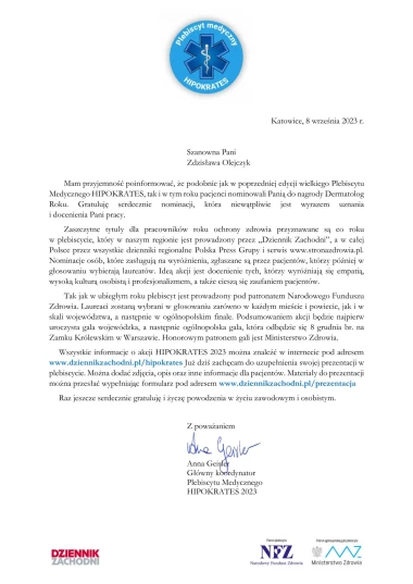 Plebiscyt Medyczny HIPOKRATES 2023