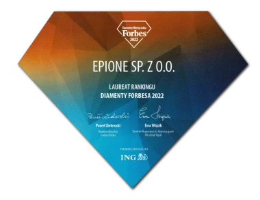 EPIONE wyróżnione w rankingu Diamenty Forbesa