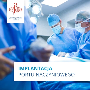 Implantacja portu naczyniowego.